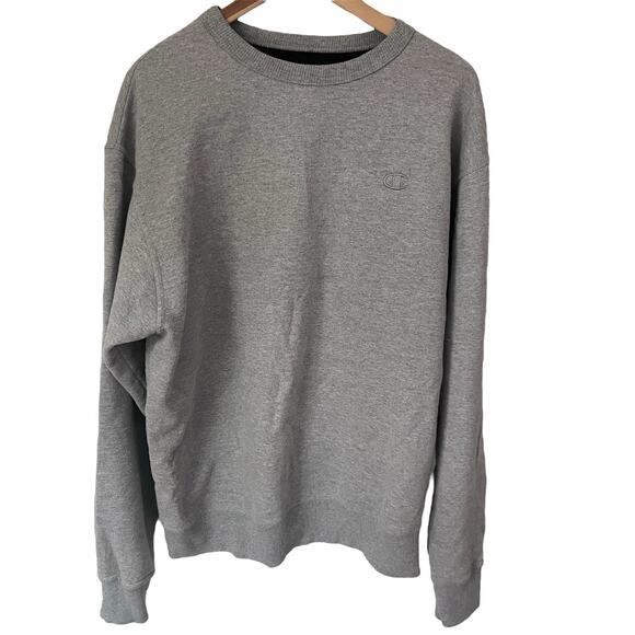 Champion Reverse Weave Gray Crewneck Sweatshirt Men’s Large Pullover C Logo - Picture 1 of 7